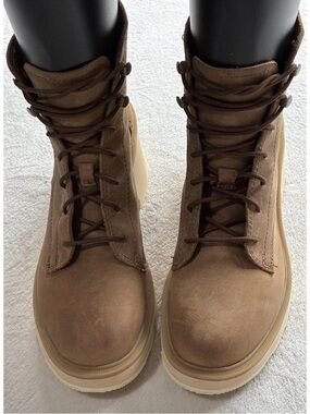 Boho Chic Sorel Hi-Line Heel Lace-Up Coyote Tan Ankle Boots in Women’s Size 8